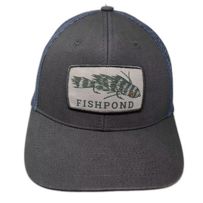 Fishpond Trucker Hat Gray Blue OS Fly Fishing Patch Mesh Snapback Adjustable