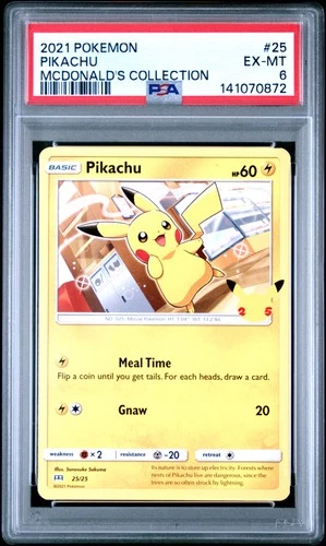 2021 POKEMON MCDONALD'S COLL #25 PIKACHU PSA 6