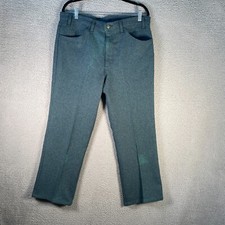 VTG Levi's 100% Polyester Pants Slacks Actual 34x26 Made in USA Scovill Zip Blue