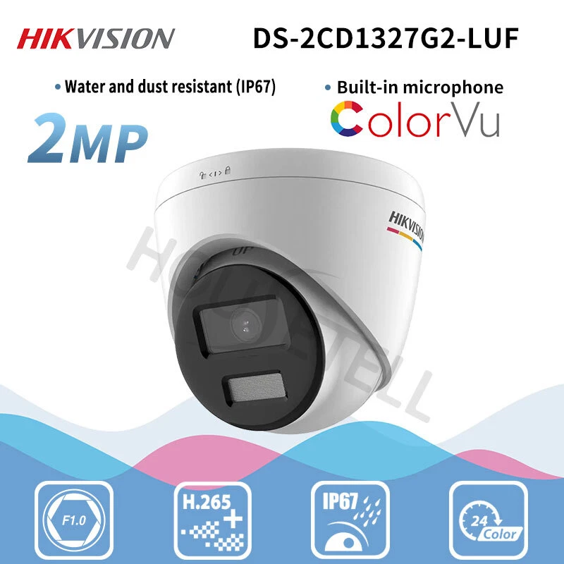 Hikvision 2MP ColorVu Built in Mic H.265 IP67 Turret IP Camera DS 2CD1327G2 LUF