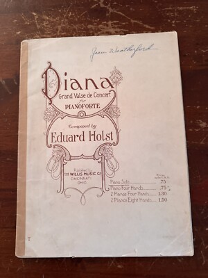 Vintage Sheet Music Diana Grande Valse De Concert 1912 Edward Holst
