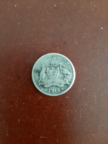 AUSTRALIEN King George V Silber Sixpence - 1918 (m) Km-25 SCHLÜSSELDATUM KOSTENLOSER VERSAND