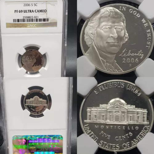VERY Nice 2006-S Jefferson 5c Nickel NGC PF-69 Ultra Cameo KVE Investments, LLC
