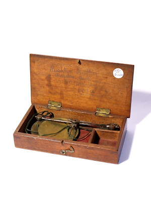 1890 Set Messing Waage RUSHTON LEDER HÄRTEN BECK BINGLEY #JM