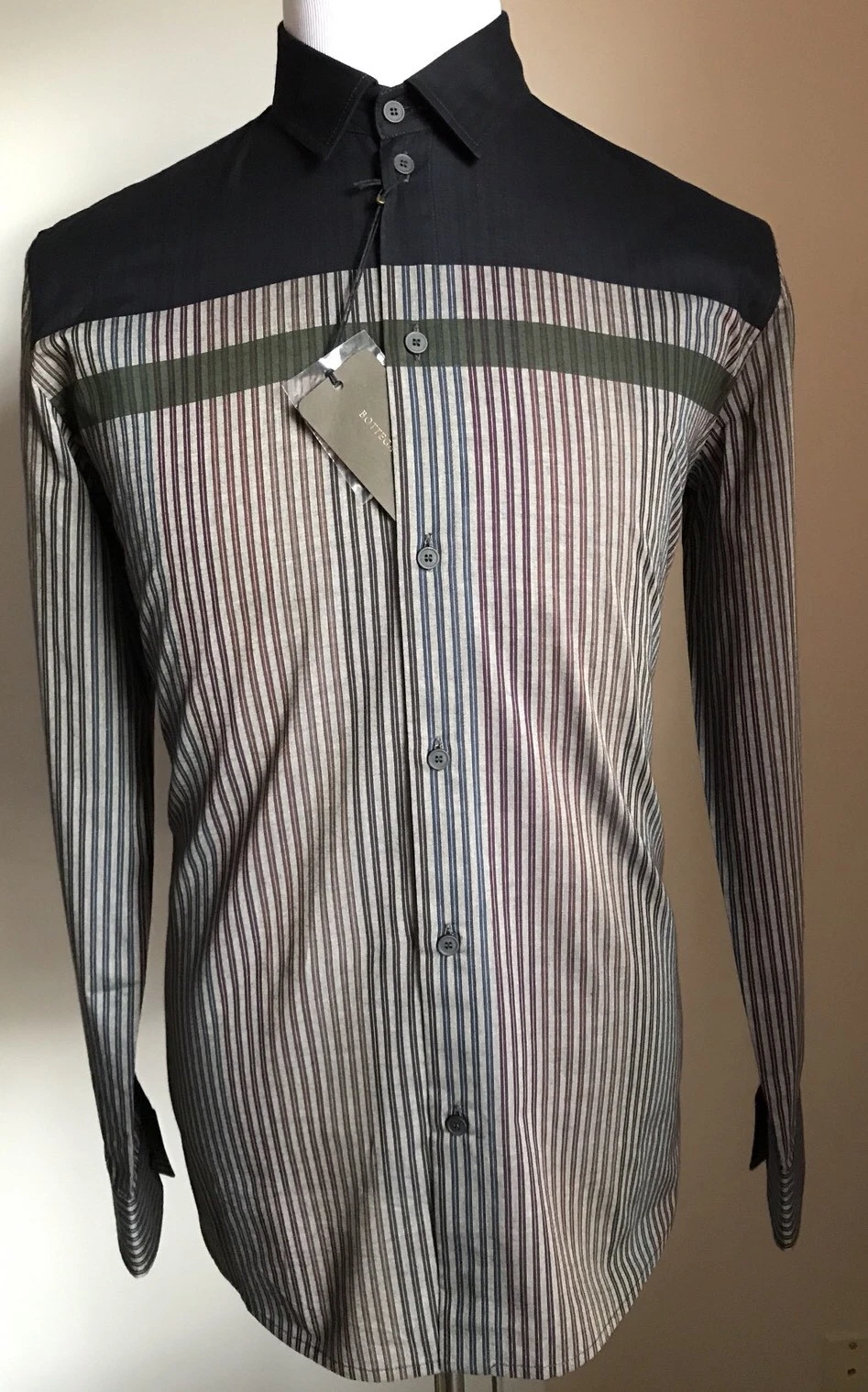 Camicia Abito Uomo Bottega Veneta Nuova con etichette multicolore 39 15 5 Italia