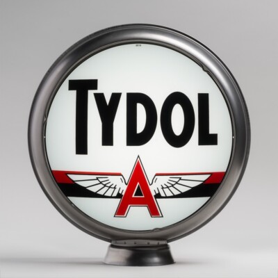 Tydol Gas Pump Globe 13.5'' in Unpainted Steel Body (G230)