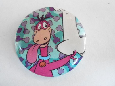 VINTAGE PINBACK BUTTON #69- 057 - CARTOON - THE FLINTSTONES - DINO