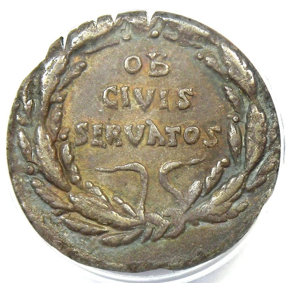 Moeda de prata Augustus AR Denarius Otavian 19 aC - Certificada ANACS XF40 (EF) - Imagem 4 de 4