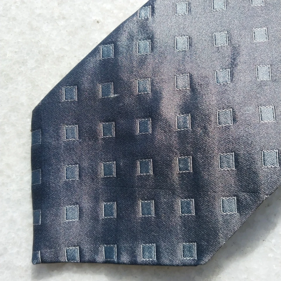 Banana Republic официальный серый синий мужской галстук 100% шелк сделано в Италии - Изображение 2 из 4
