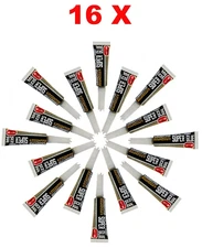 16 Tubes Multi Purpose Repair 2 Grams Super Glue Instant Adhesive Strong Bonding