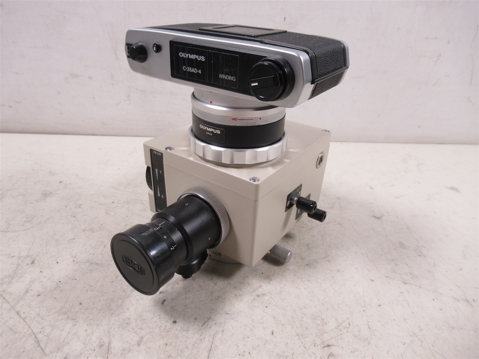 Olympus PM-CVB w/ PM-10AD & C-35AD-4 35mm Camera Microscope Photomicrography