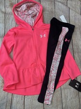 Under Armour 4 5 6 6x Wild Hoodie Zip Up Leggings Outfit Set NEW