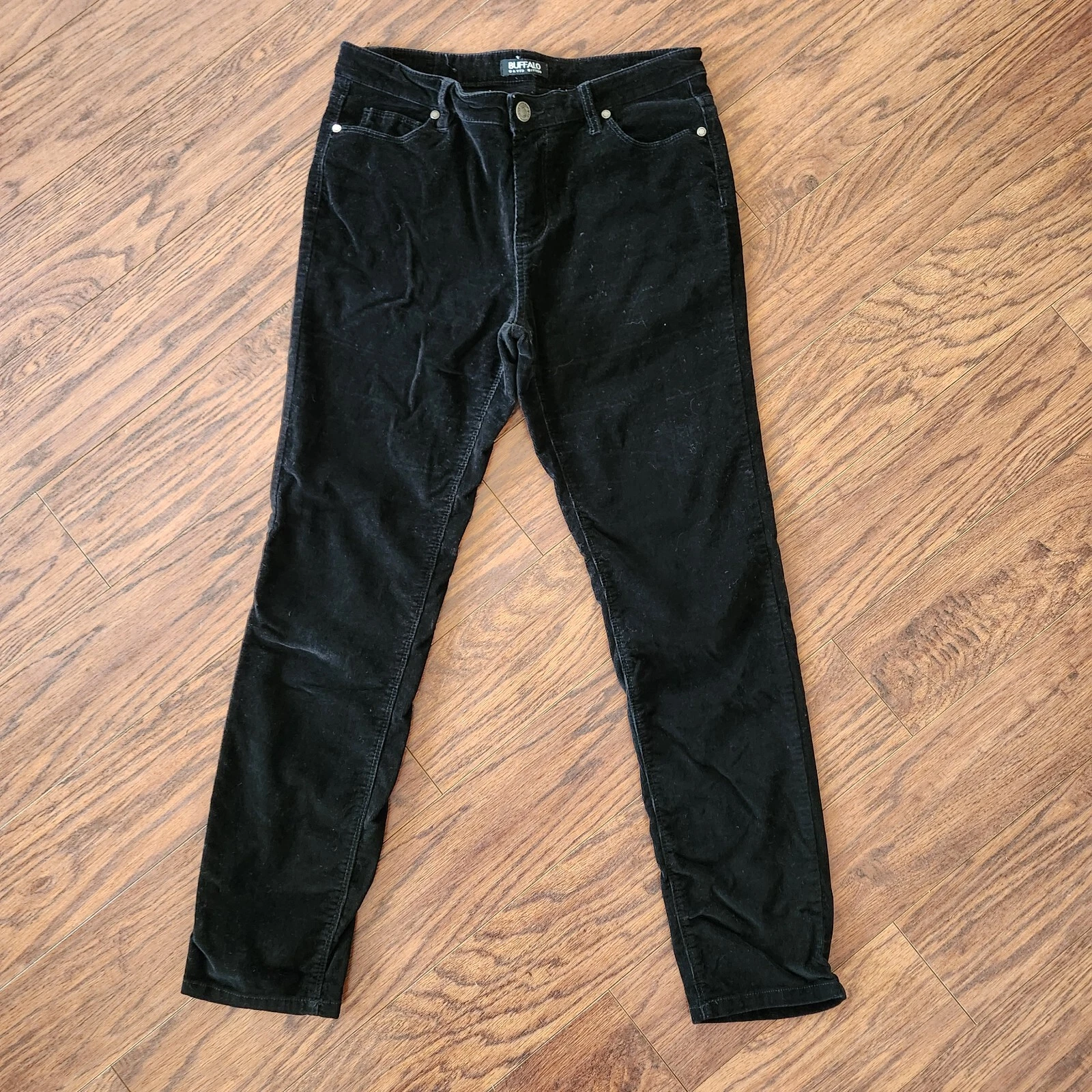 Pantalon Buffalo David Bitton Supreme skinny stretch velours côtelé taille 10 velours noir