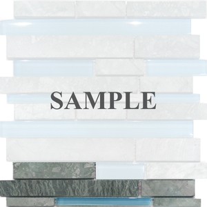 Sample Marble Stone Blue Glass Random Linear Mosaic Tile Backsplash Kitchen Ebay
