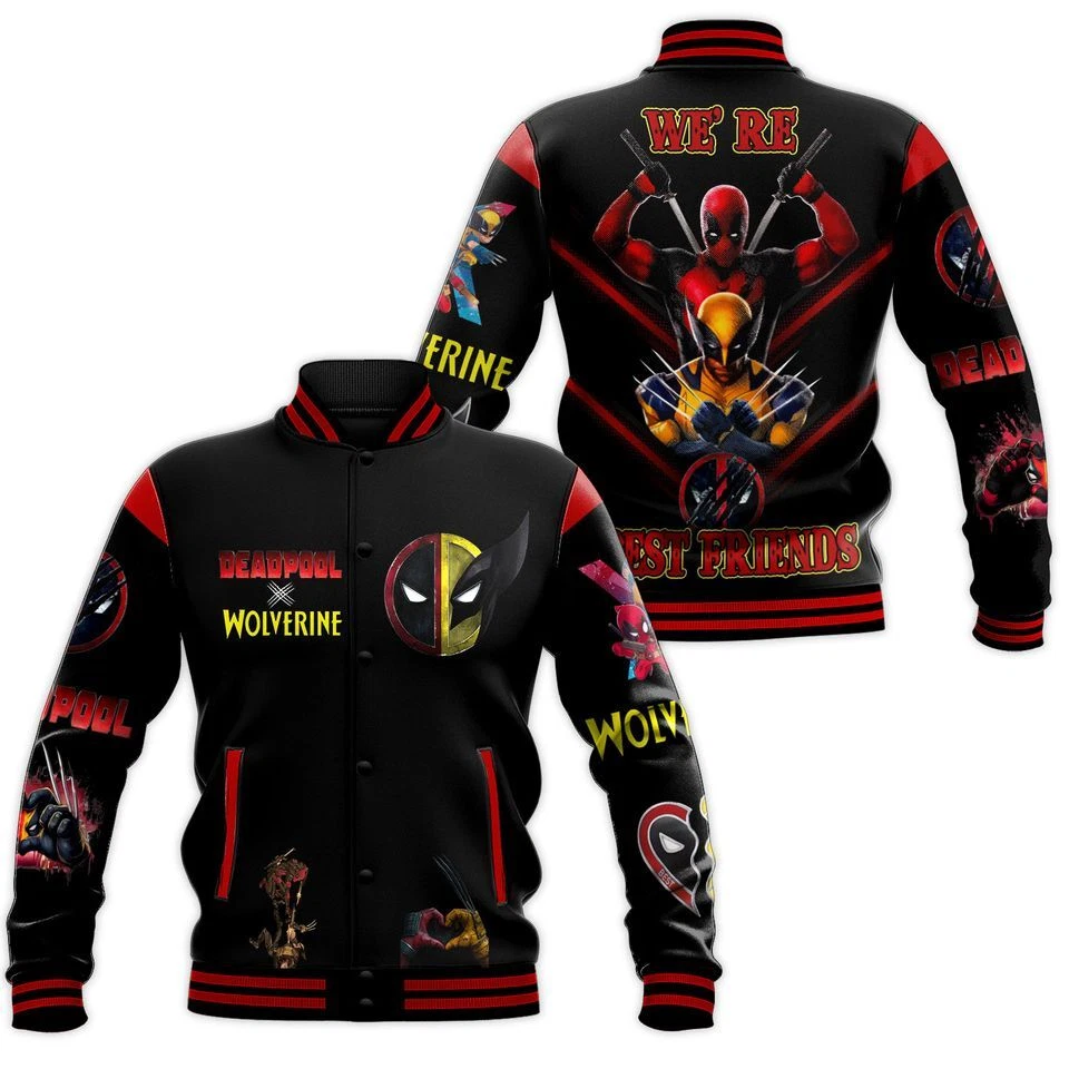 Wolverine And Deadpool Baseball Jacket