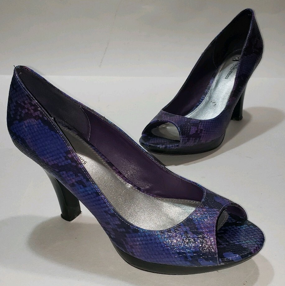 Purple Snake Fergalicious Gem Heels with 3.5