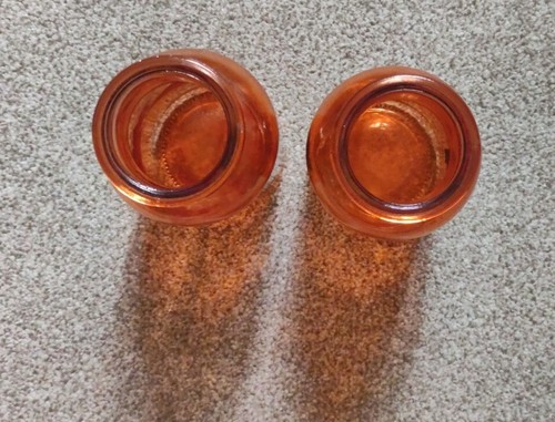 Halloween Little Monsters Tealight Lantern Jars Orange Glass Light Up Ornaments - Picture 7 of 11
