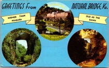 Greetings from Natural Bridge Virginia Vintage Chrome Postcard 1973 Posted A88