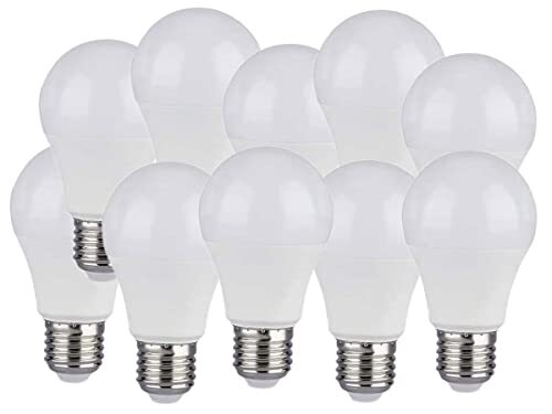10 Pezzi Lampade Led E27, 9W 11W 15W 17W (11W 1055LM A60 60X120mm, Bianco (K1z)