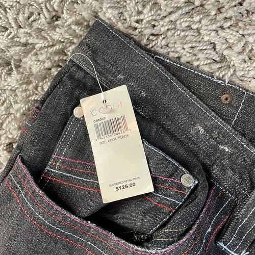 Vintage Coogi Jeans Mens 44x34 Black Y2K Embroidered Baggy Loose NWT $125 Skate - Picture 11 of 16