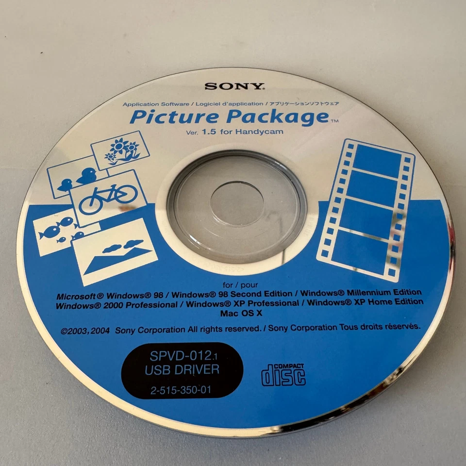 SONY Picture Package v1.5 HandyCam PC CD SPVD-012.1 USB Driver Windows 98/XP OSX - Image 4 of 4