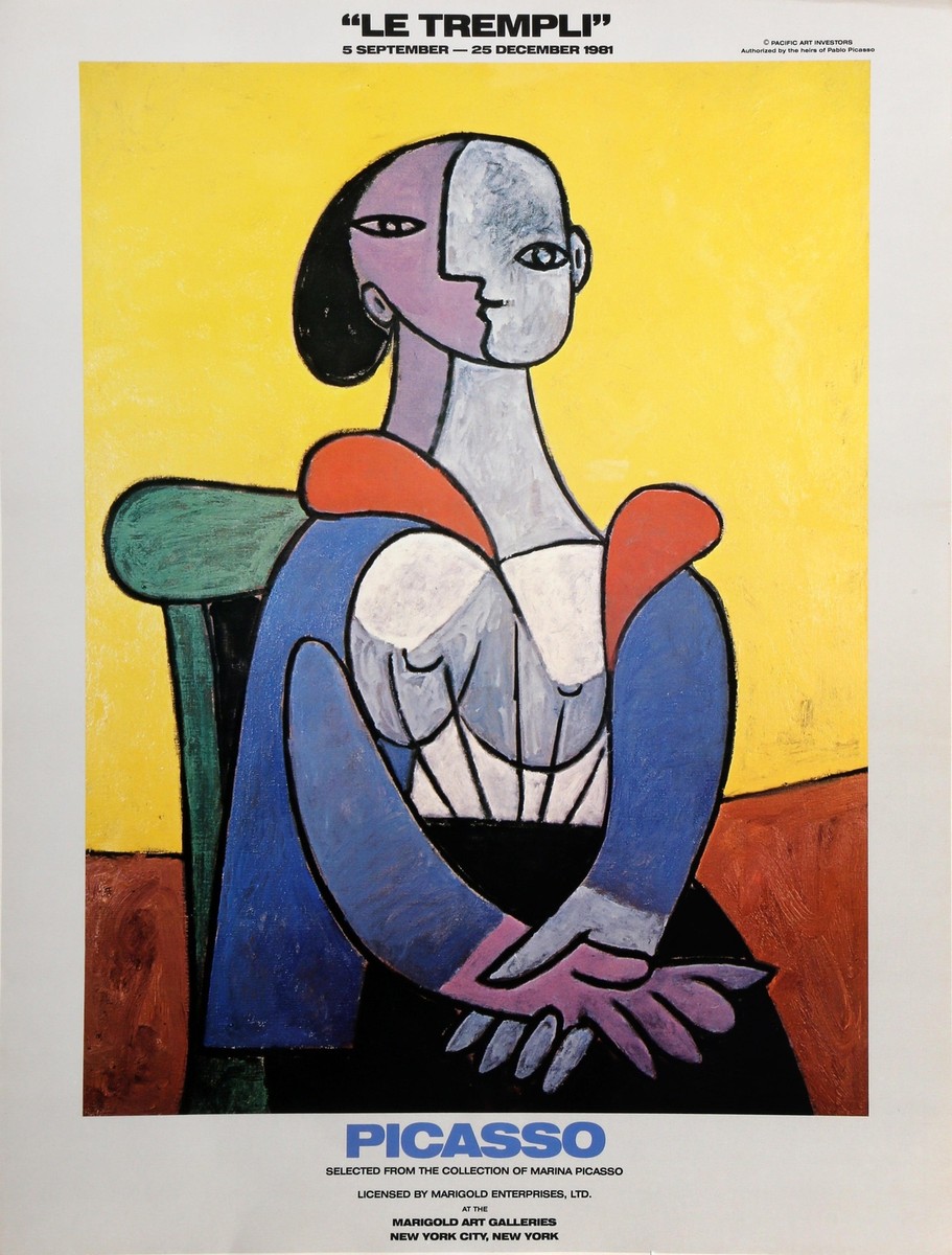 Pablo Picasso, Femme A La Chaise Sur Fond Jaune 