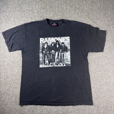 Ramones 1234 Band T Shirt Mens XL Black Group Members Photo Concert Rock Y2K 