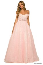 prom dress size 4 Sherri Hill 55503 Sequin ballgown w/ off the shoulder sleeves