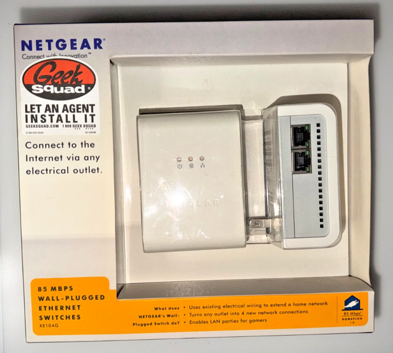 XE 104G NETGEAR 85 Mbps WALL PLUGGED ETHERNET ADAPTER