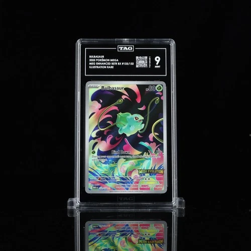 TAG 9 Bulbasaur 133/132 Mega Evolution Stamped Illustration Rare Pokemon TCG