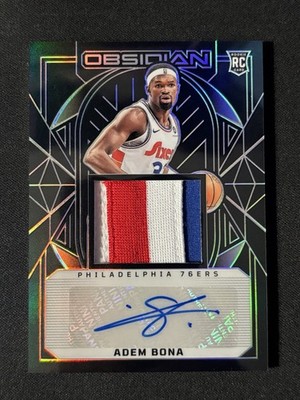 2024-25 Panini Obsidian Adem Bona RPA 3 Color Patch Auto /125 Philadelphia Sixer
