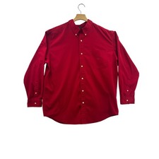 Chaps Red Button Down Easy Care Long Sleeve Shirt Men's XL