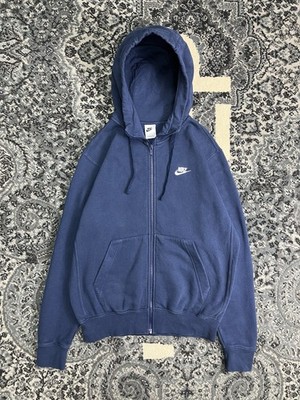 Nike Full Zip Hoodie Sweatshirt Blue Mens Tech Hooded Long Sleeve Size Small