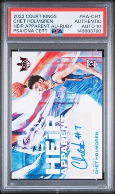 PANINI COURT KINGS HEIR APPARENT AUTOS CHET HOLMGREN 66/99 PSA AUTHENTIC AUTO 10