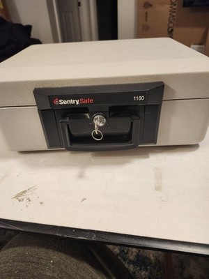 SentrySafe 1160 Fire-Resistant Box Safe with Key Lock 0.25 Cu. ft., Gray