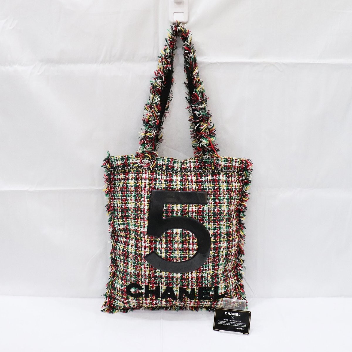 CHANEL No.5 Multicolor Tweed Tote A91557 Handbag Excellent Pre-Owned Condition