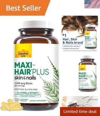 Maxi-Hair Plus Biotin Supplement - 120 Capsules for Healthy Hair, Skin & Nails