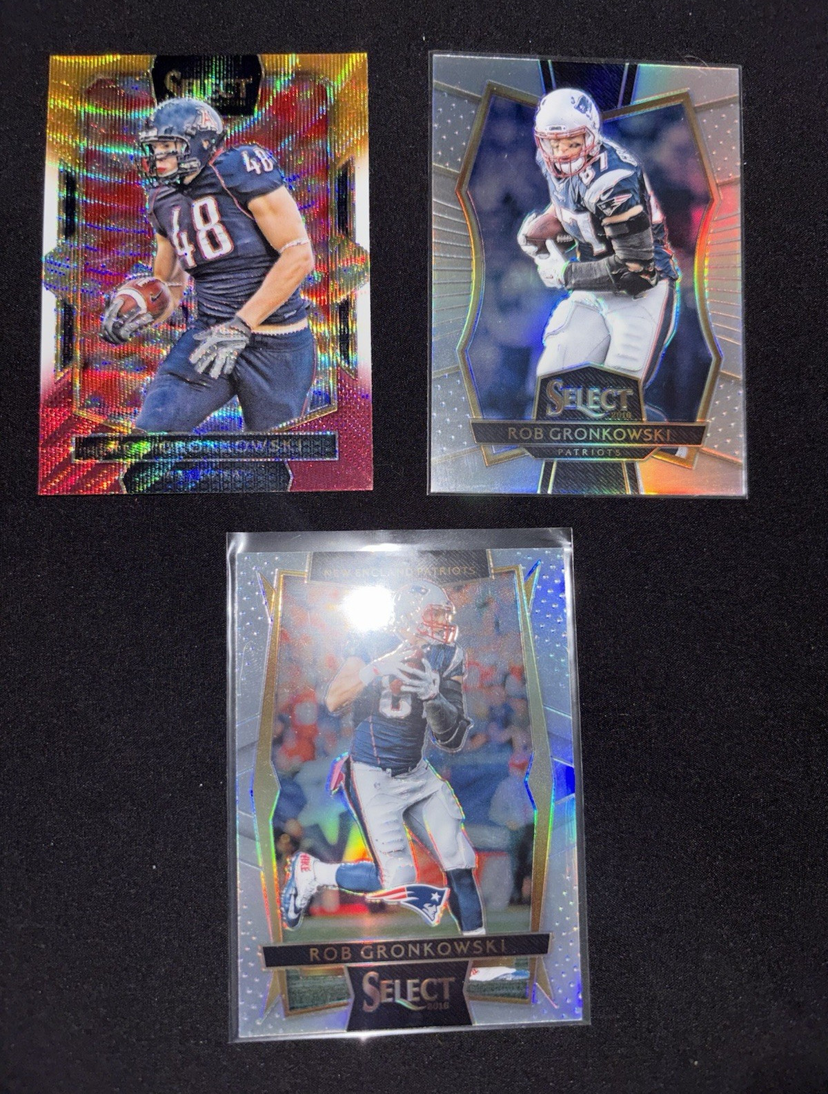 Panini Select 2016 Rob Gronkowski 3-Card Lot #1 #108 #298 Patriots NFL