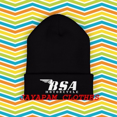 BSA Motorcycle Company Embroidered Classic Winter Black Beanie Hat