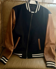 Coach Men s Varsity Jacket Black/Brown Leathe...
