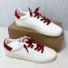 VINTAGE HAVANA Women's Original Perforated Lace Up Sneaker Red and White size 10