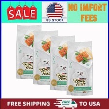 (4 pack) Purina Fancy Feast Dry Cat Food With Ocean Fish and Salmon, 7 lb
