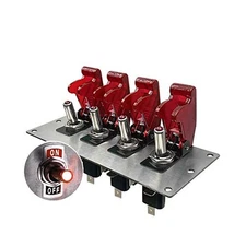 MGI SpeedWare 4 LED Lighted Toggle Rocker Switch Panel 12vDC Automo... Fast Ship