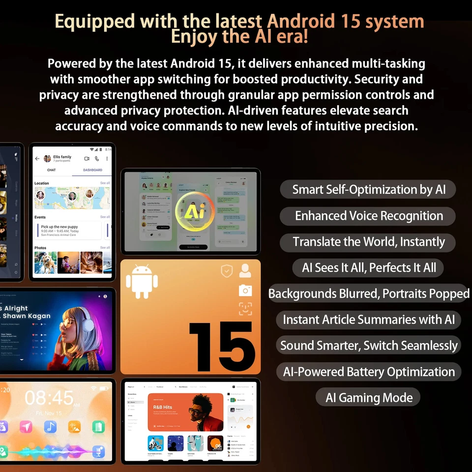 8.4inch Tablet Android14 MTK Dimensity 7050 CPU 2560x1600 IPS/16GB+256GB/6500mAh - Image 2 of 4