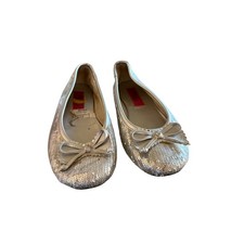 Rachel Shoes Girls Gold Sequined Bow Slip-On Ballet Flats Youth Size 3M