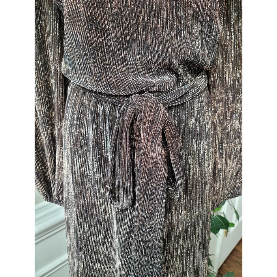 Mono Lane Bryant Mujer Talla 26/28 Marrón Metálico Pierna Ancha Manga Larga Cinturón Foto 4 de 4