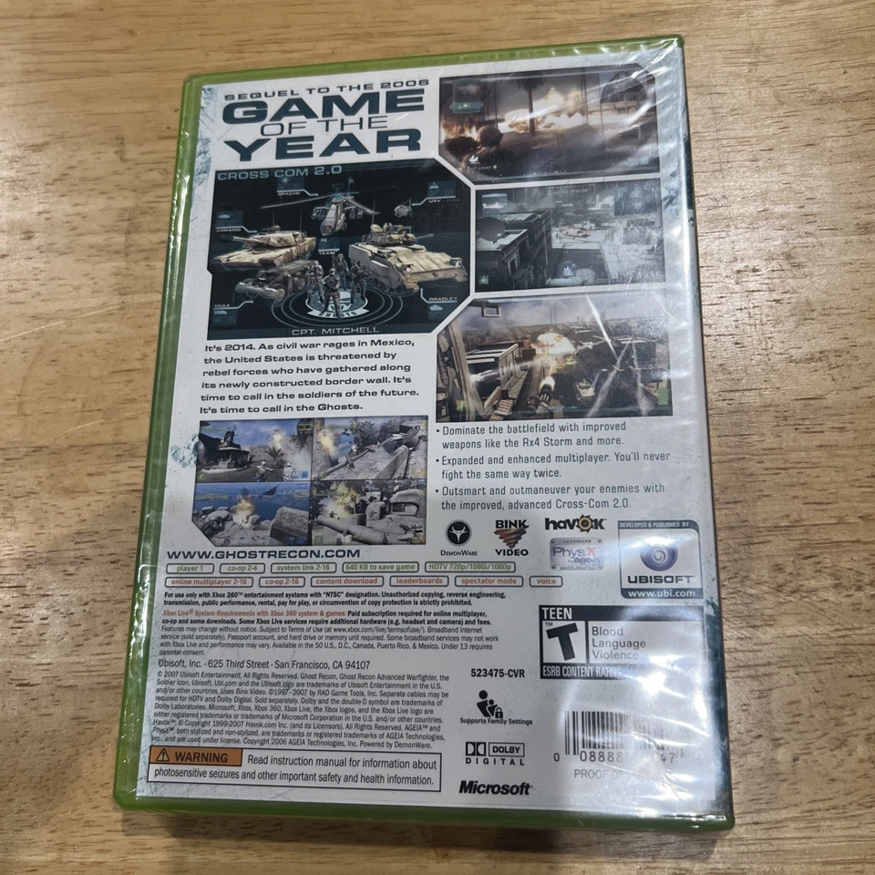 NIP Tom Clancy's Ghost Recon Advanced Warfighter 2 (Xbox 360, 2007) - Image 2 of 2