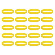 100Pcs Silicone Rubber Bands Non-slip 4 Inch Flat for Books, Yellow