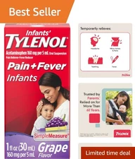1 Oz Infants' Oral Suspension - Fast-Acting Acetaminophen Liquid, Grape Flavor