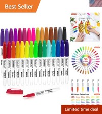 30 Colors Permanent Markers, Fine Point, Assorted Colors, Works on Plastic,Wo...